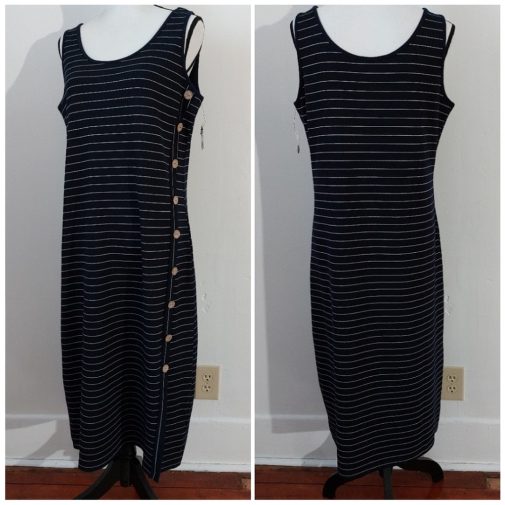 Tribal Femme midi dress in navy blue